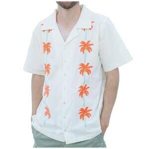 NEW TELA tropicana men's shirt in white